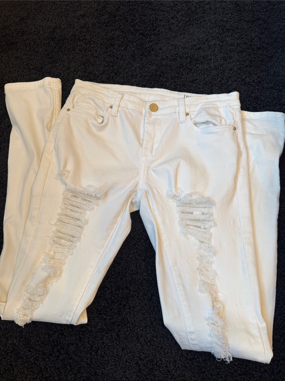 Blank NYC White Distressed Skinny Jeans